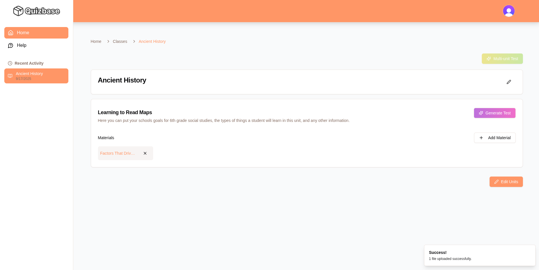Generate Test Button